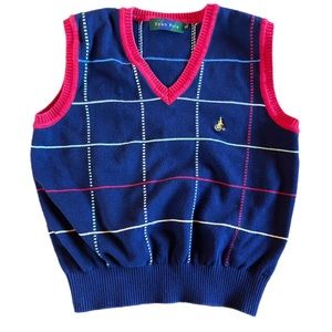 Bean Pole Golf Pullover V Neck Sweater Vest - Medium